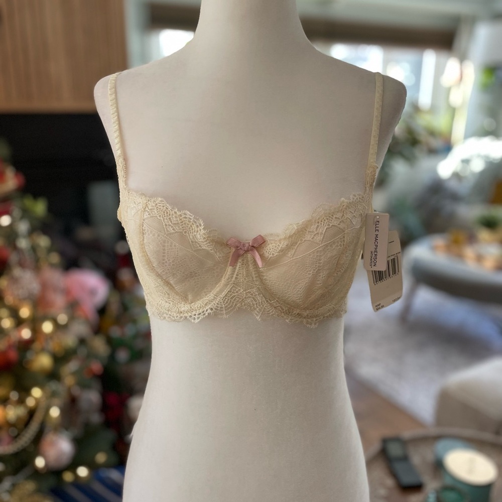 Lace Underwire Bra in Beige